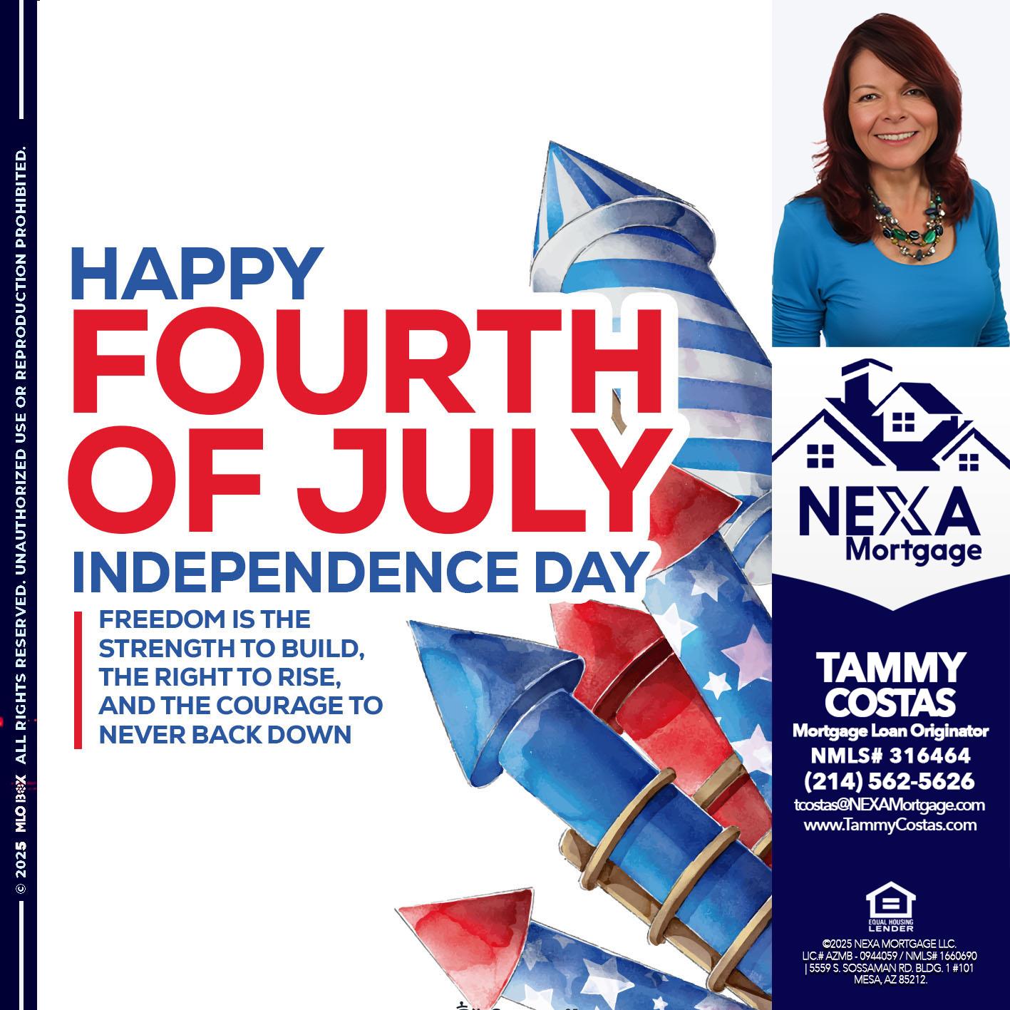 HAPPY FOURTH OF JULY - Tammy Costas -Mortgage Loan Originator