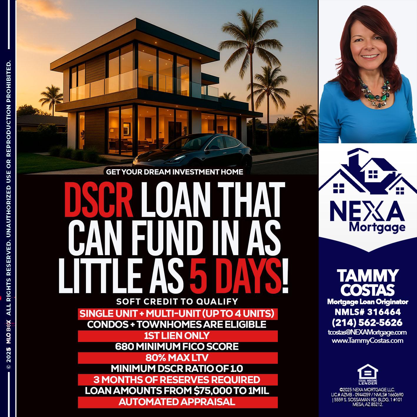 DSCR LOAN - Tammy Costas -Mortgage Loan Originator