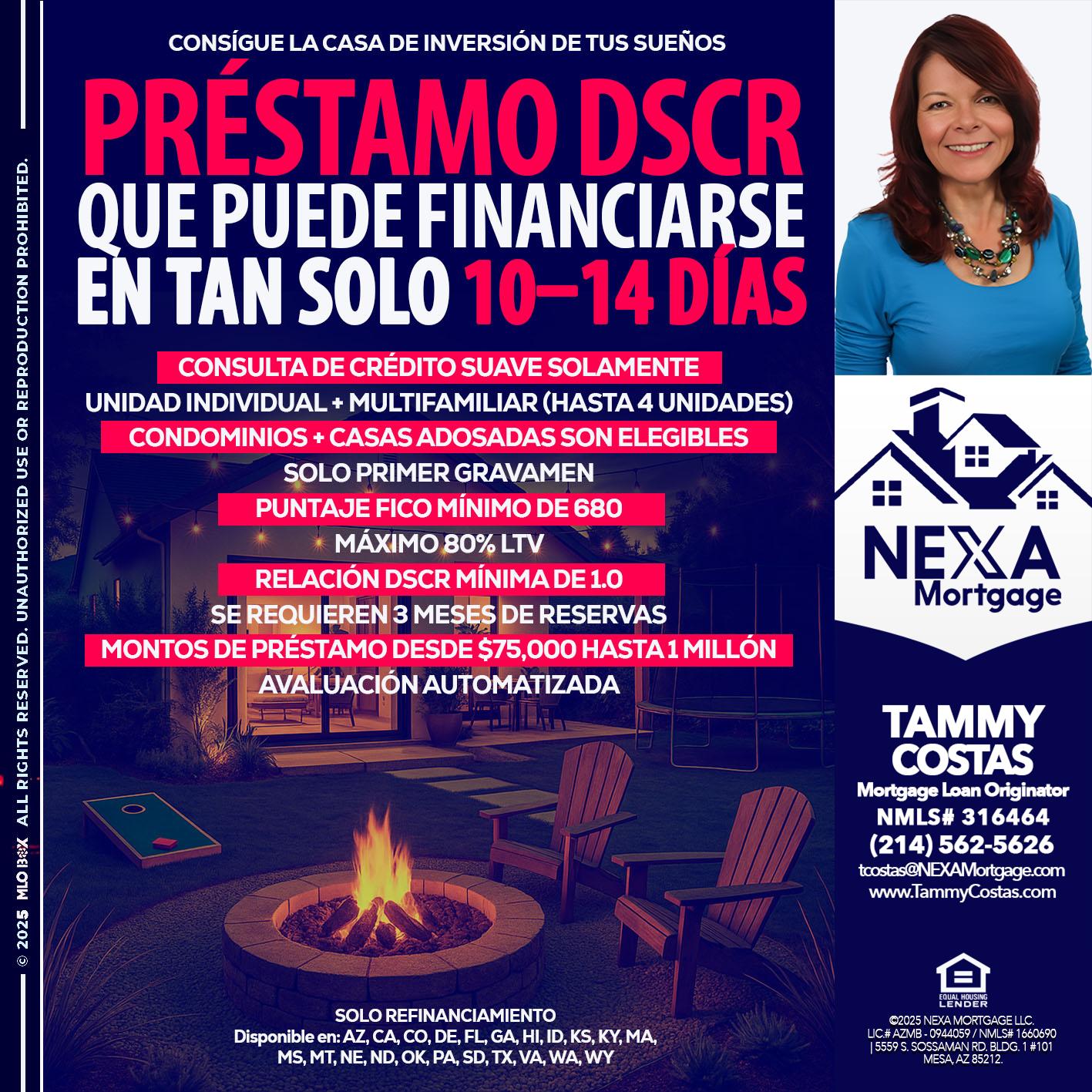 PRESTAMOS DSCR - Tammy Costas -Mortgage Loan Originator