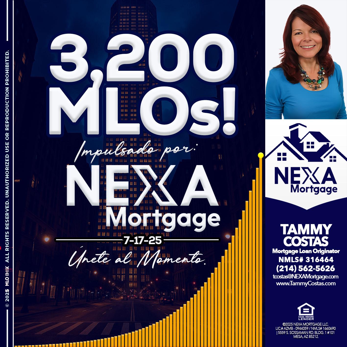 3,200 MLOs - Tammy Costas -Mortgage Loan Originator