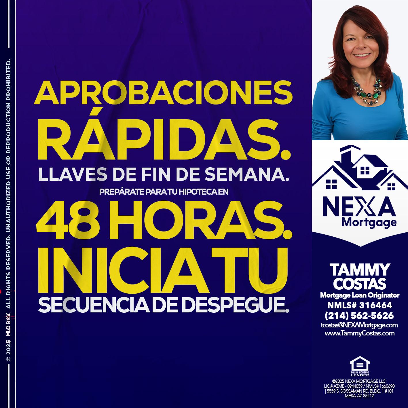 APROBACIONES - Tammy Costas -Mortgage Loan Originator
