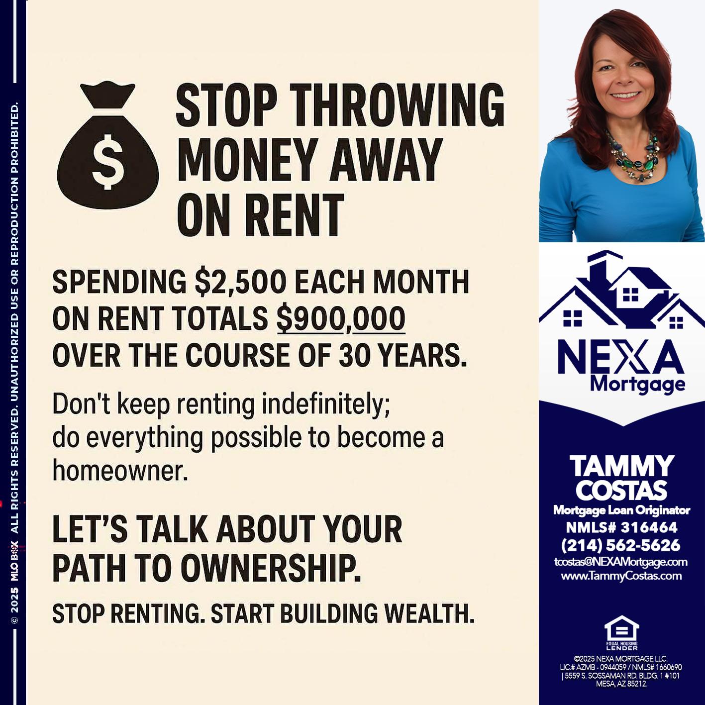 STOP THROWING - Tammy Costas -Mortgage Loan Originator