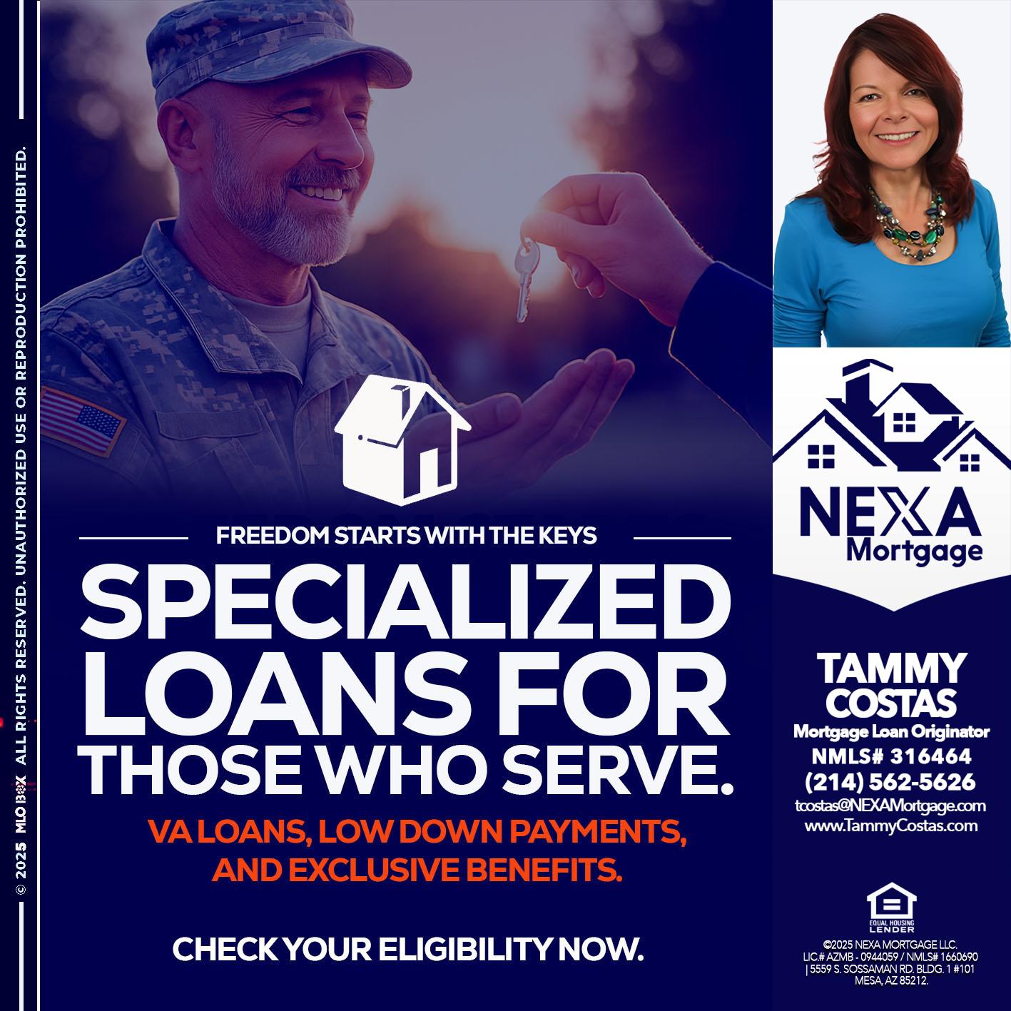 SPECIALIZED LOANS - Tammy Costas -Mortgage Loan Originator