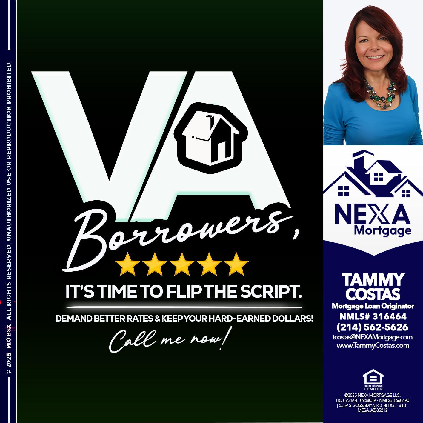 VA BORROWERS - Tammy Costas -Mortgage Loan Originator