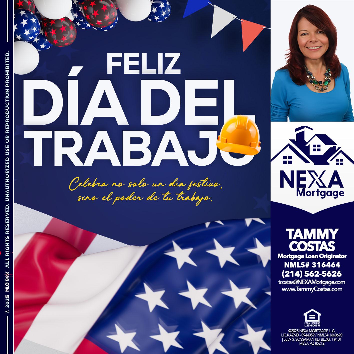 dia del trabajo - Tammy Costas -Mortgage Loan Originator