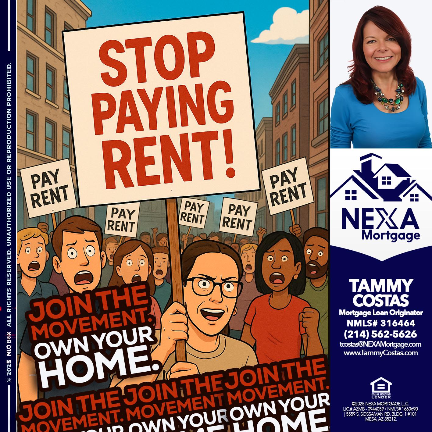 stop paying rent - Tammy Costas -Mortgage Loan Originator