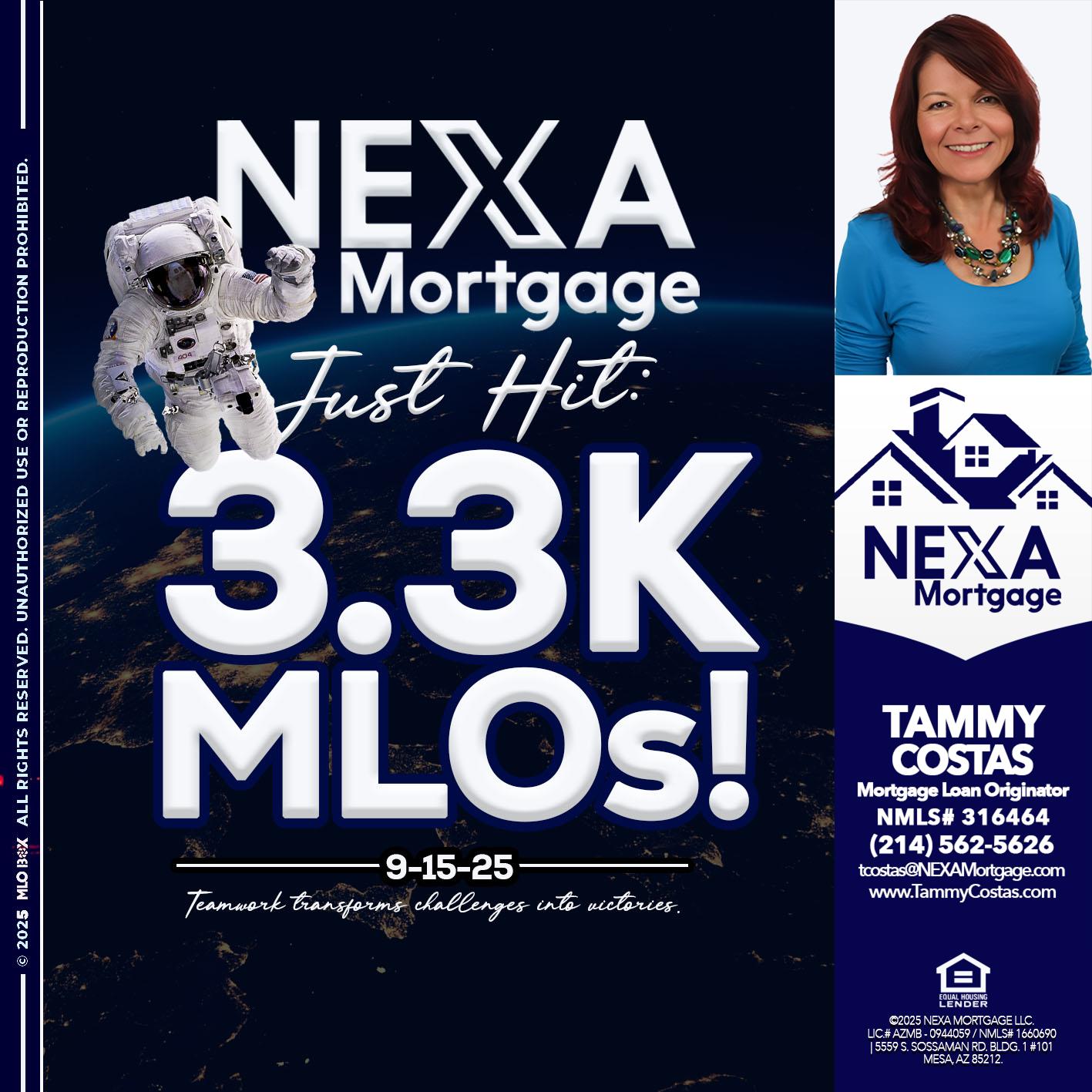 3.3K - Tammy Costas -Mortgage Loan Originator