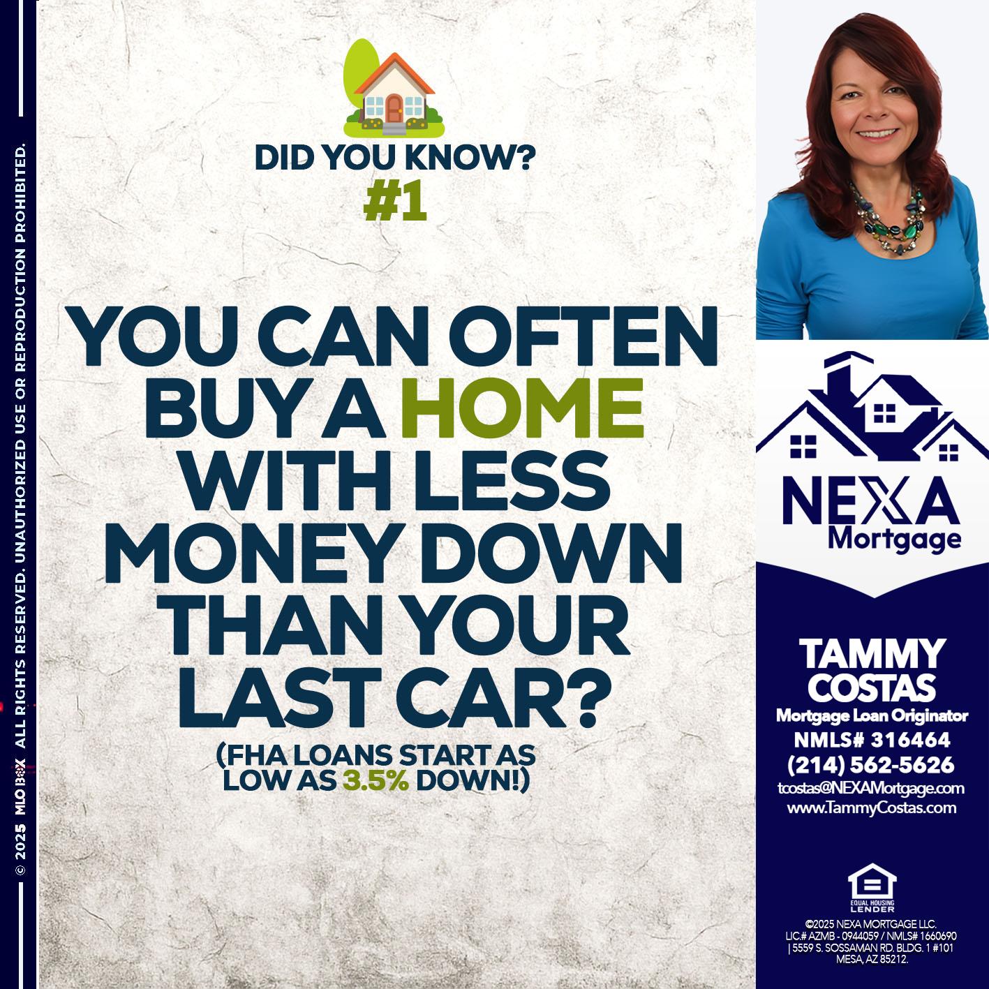 DID YOU KNOW #1 - Tammy Costas -Mortgage Loan Originator