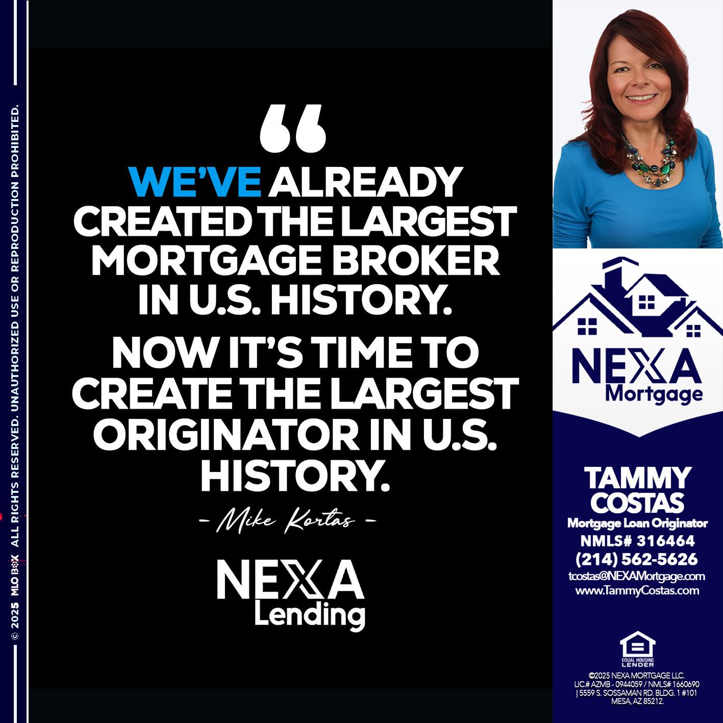 MIKE KORTAS - Tammy Costas -Mortgage Loan Originator