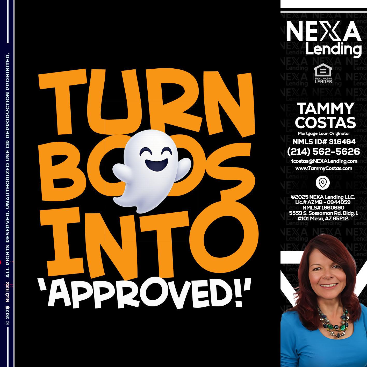 turn boos into - Tammy Costas -Mortgage Loan Originator