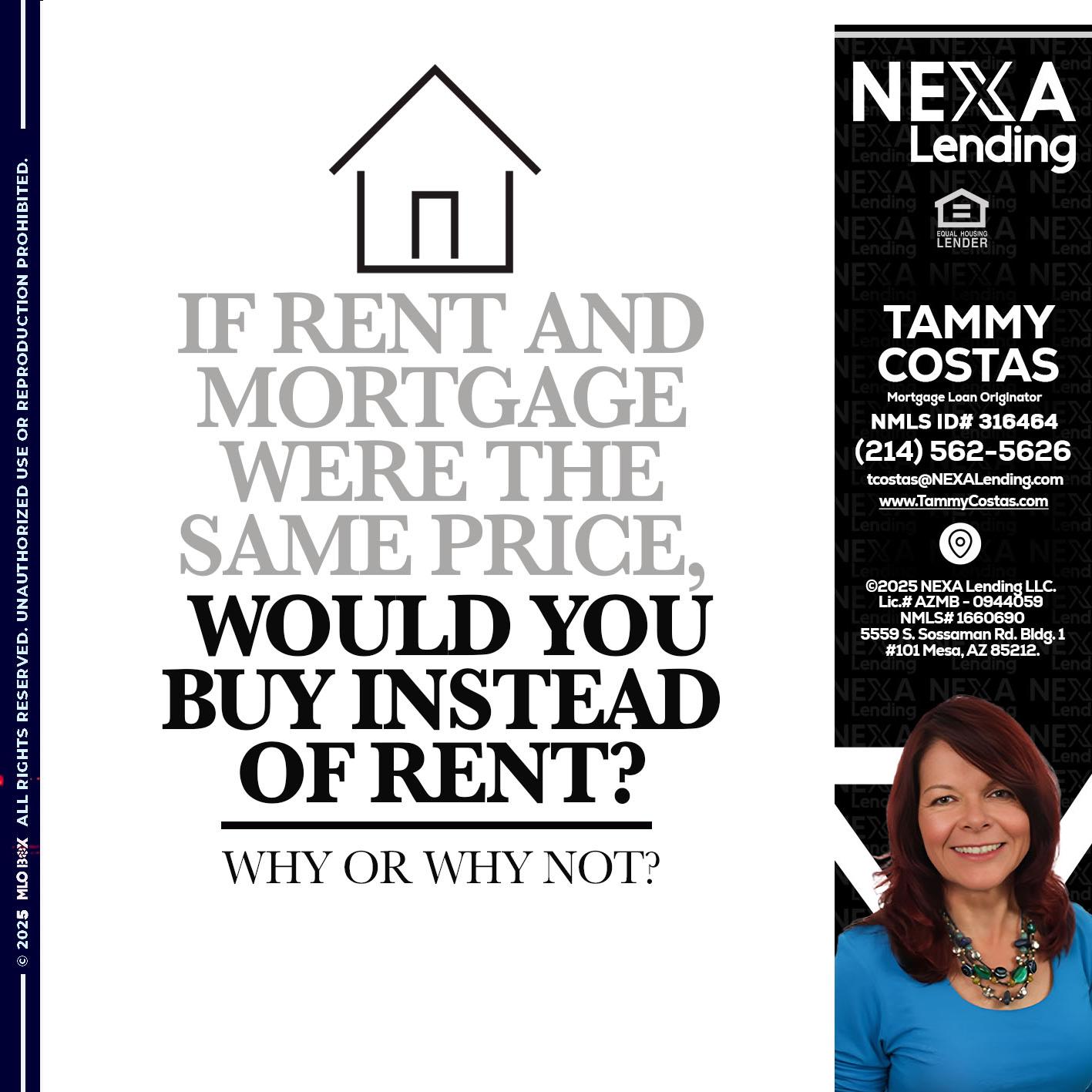 IF RENT - Tammy Costas -Mortgage Loan Originator