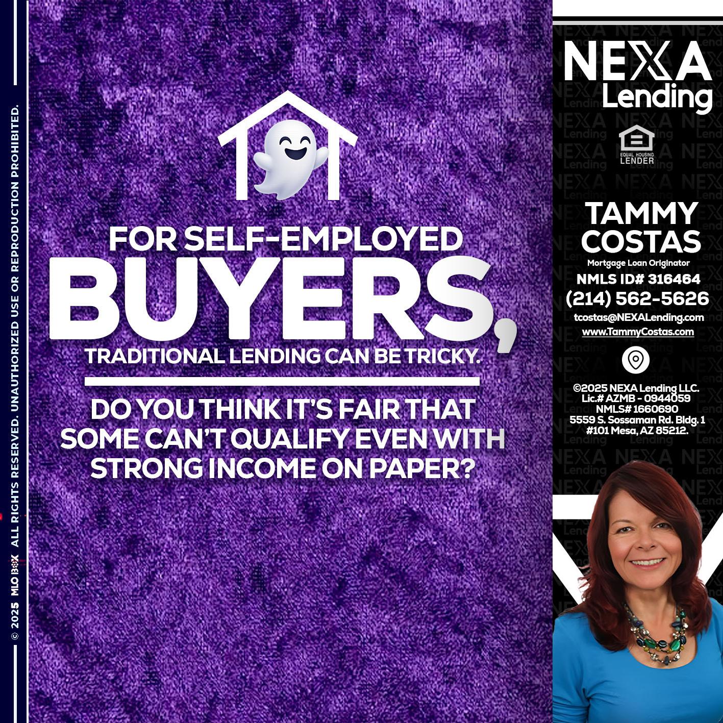 for self employed - Tammy Costas -Mortgage Loan Originator