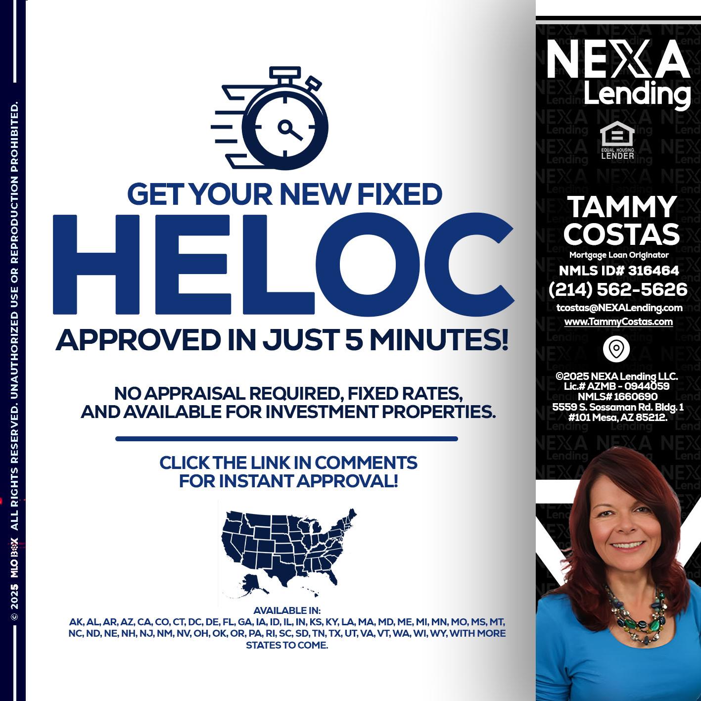 HELOC - Tammy Costas -Mortgage Loan Originator