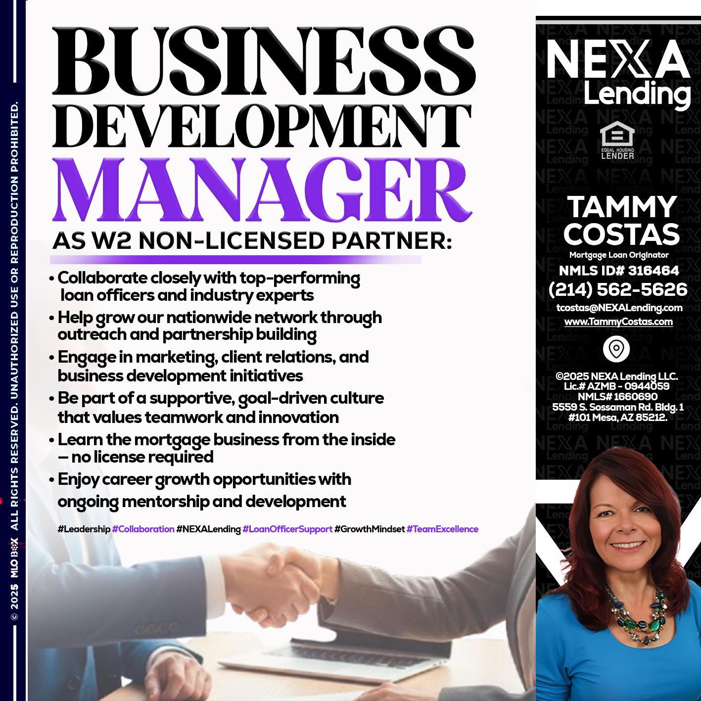 business development - Tammy Costas -Mortgage Loan Originator