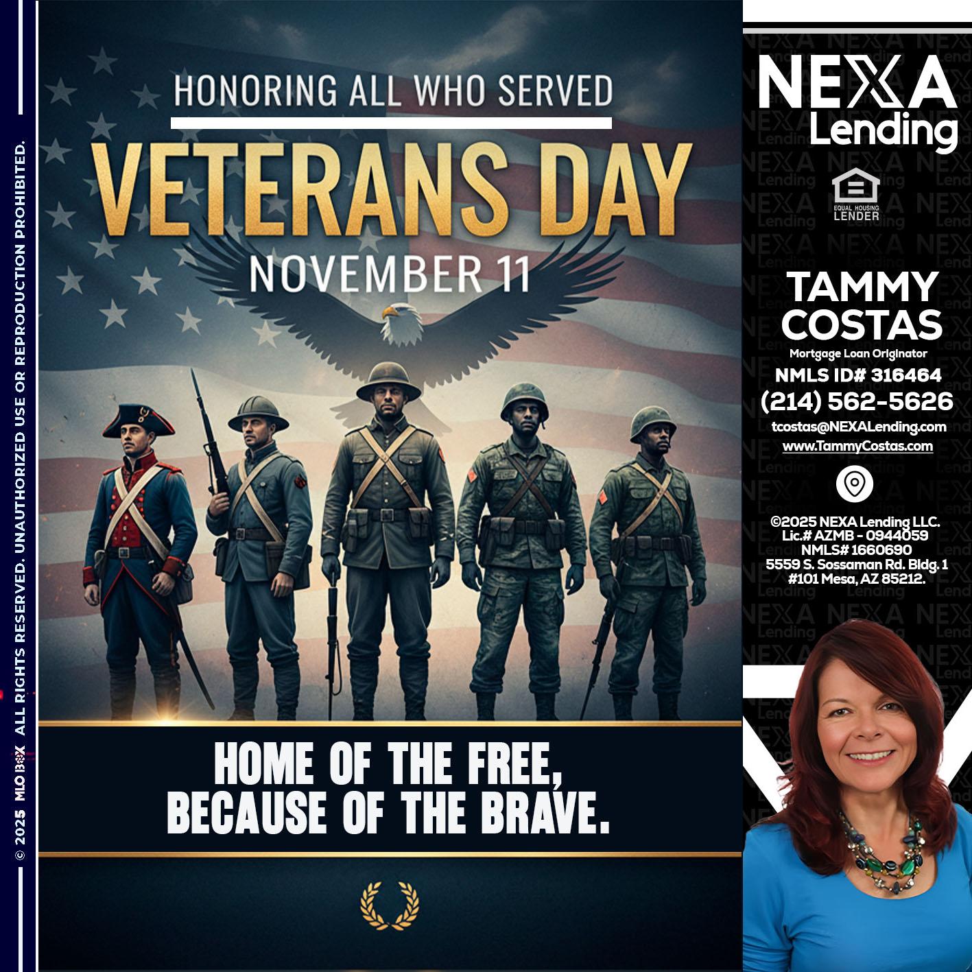 Veterans Day - Tammy Costas -Mortgage Loan Originator