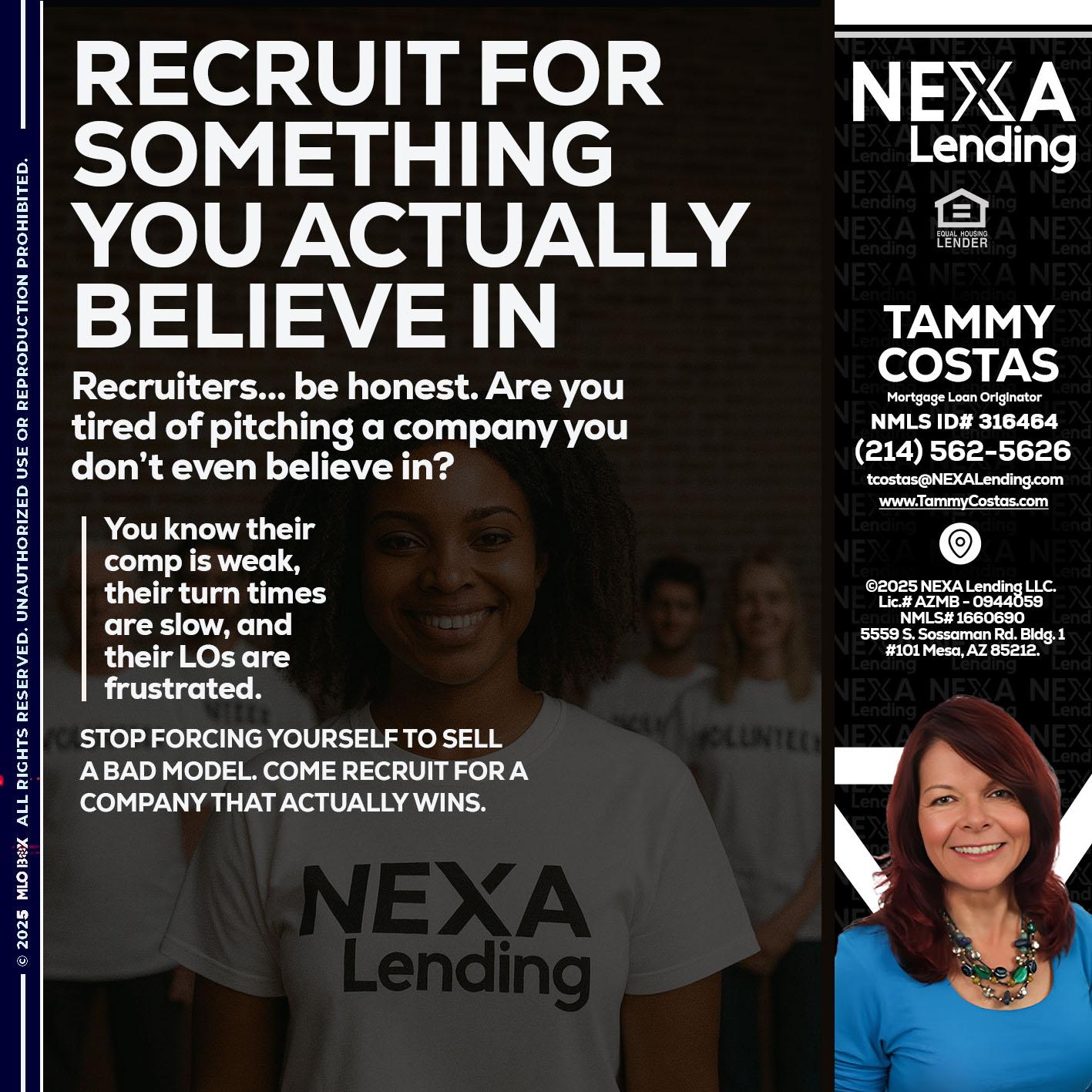 RECRUITING - Tammy Costas -Mortgage Loan Originator