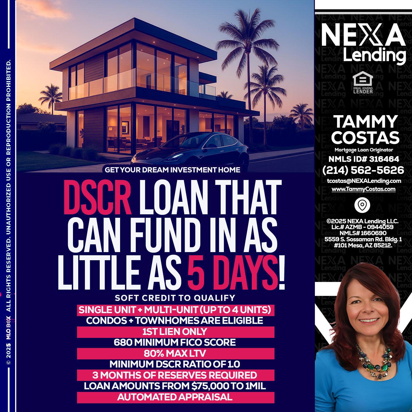 DSCR - Tammy Costas -Mortgage Loan Originator
