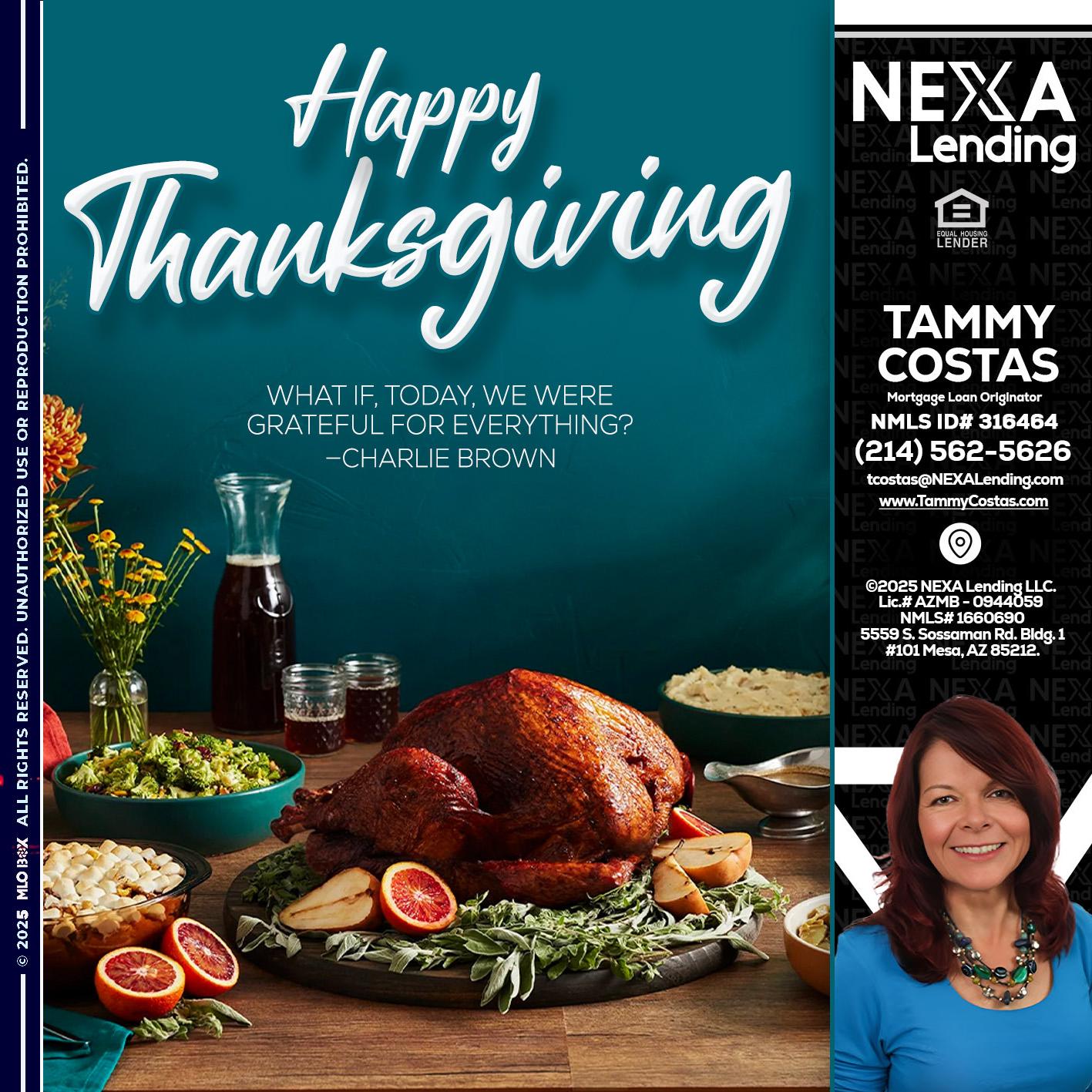 happy Thanksgiving - Tammy Costas -Mortgage Loan Originator