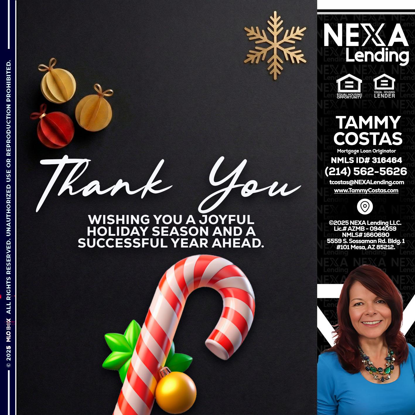 THANK YOU - Tammy Costas -Mortgage Loan Originator