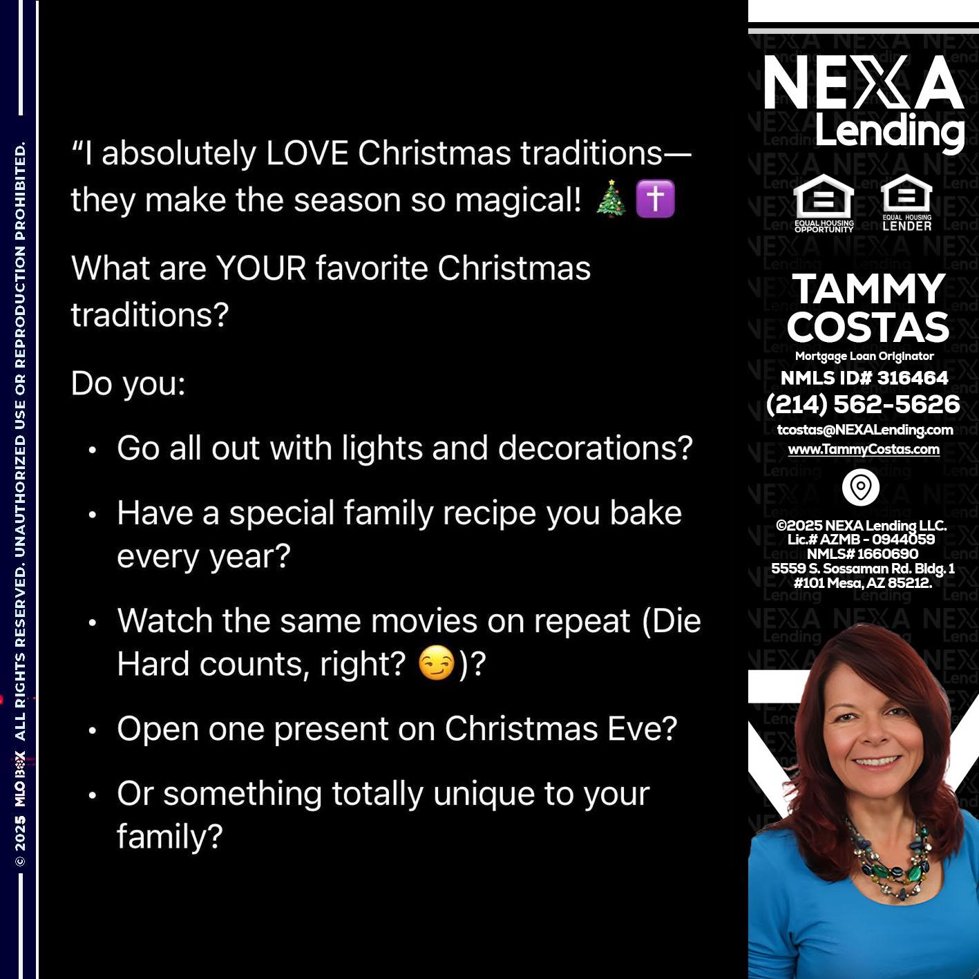 I love christmas - Tammy Costas -Mortgage Loan Originator