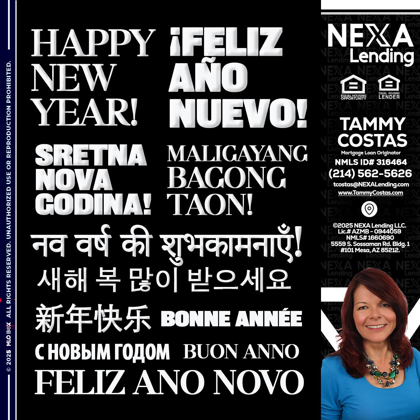 HAPPY NEW YEAR - Tammy Costas -Mortgage Loan Originator