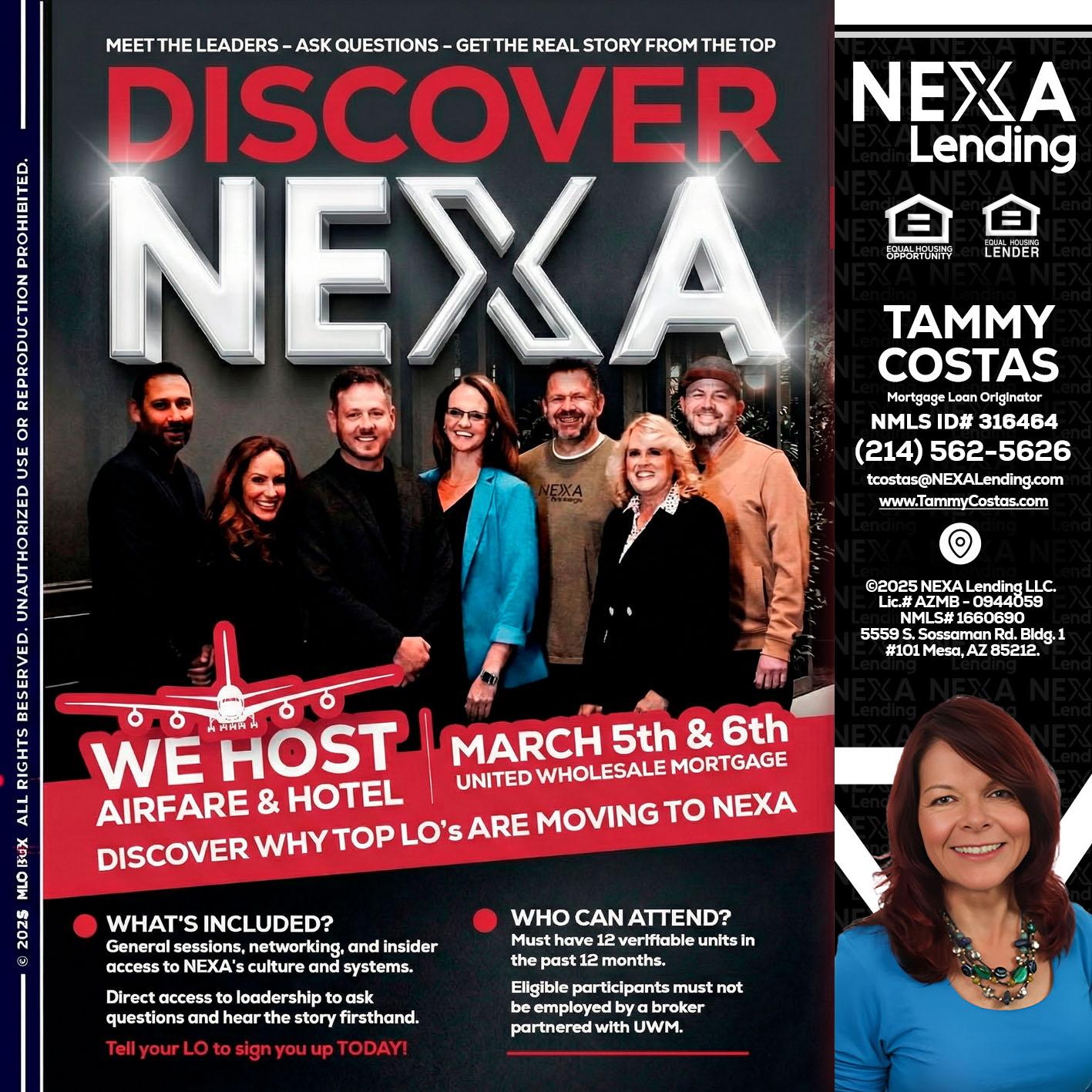 DISCOVER NEXA - Tammy Costas -Mortgage Loan Originator