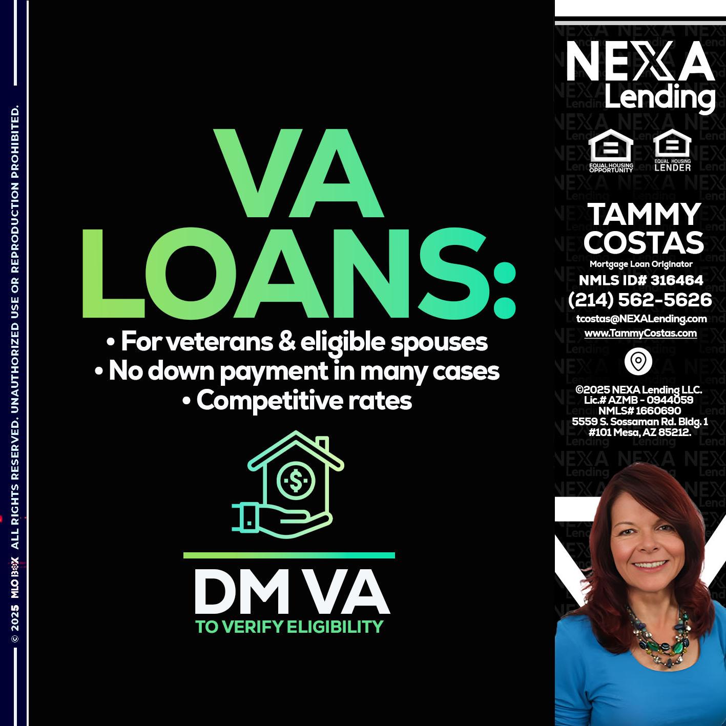 VA LOANS - Tammy Costas -Mortgage Loan Originator