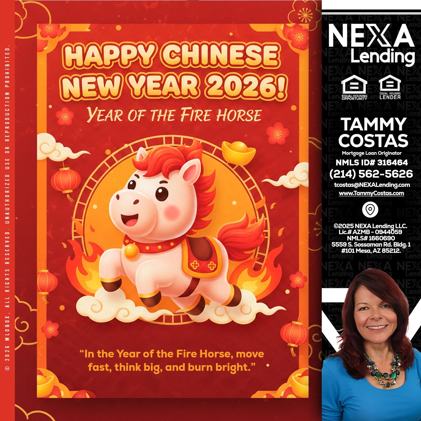 happy Chinese new year - Tammy Costas -Mortgage Loan Originator