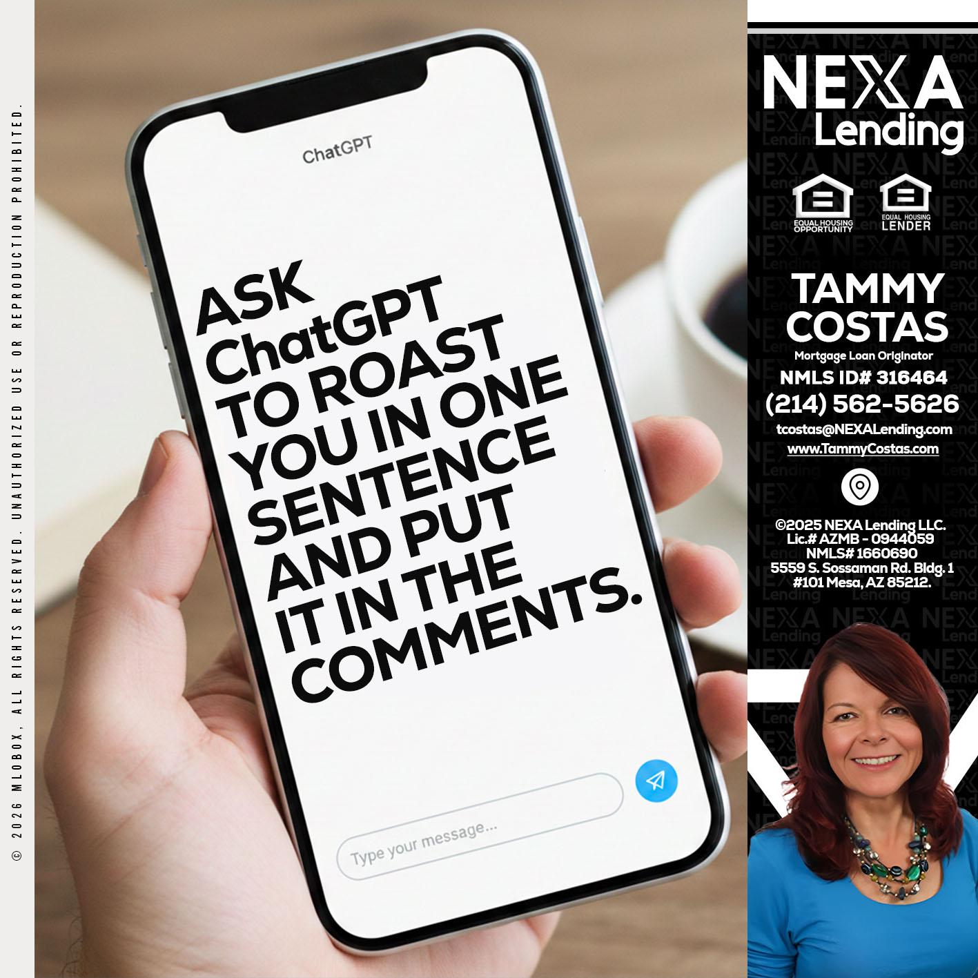 ask chatgpt - Tammy Costas -Mortgage Loan Originator