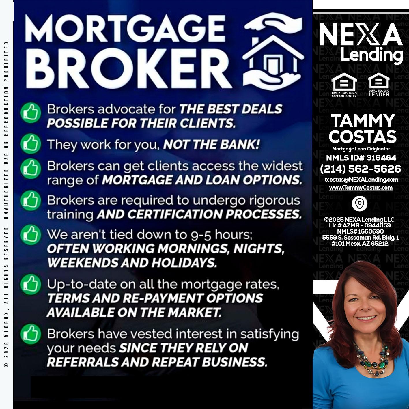 MORTGAGE BROKER - Tammy Costas -Mortgage Loan Originator