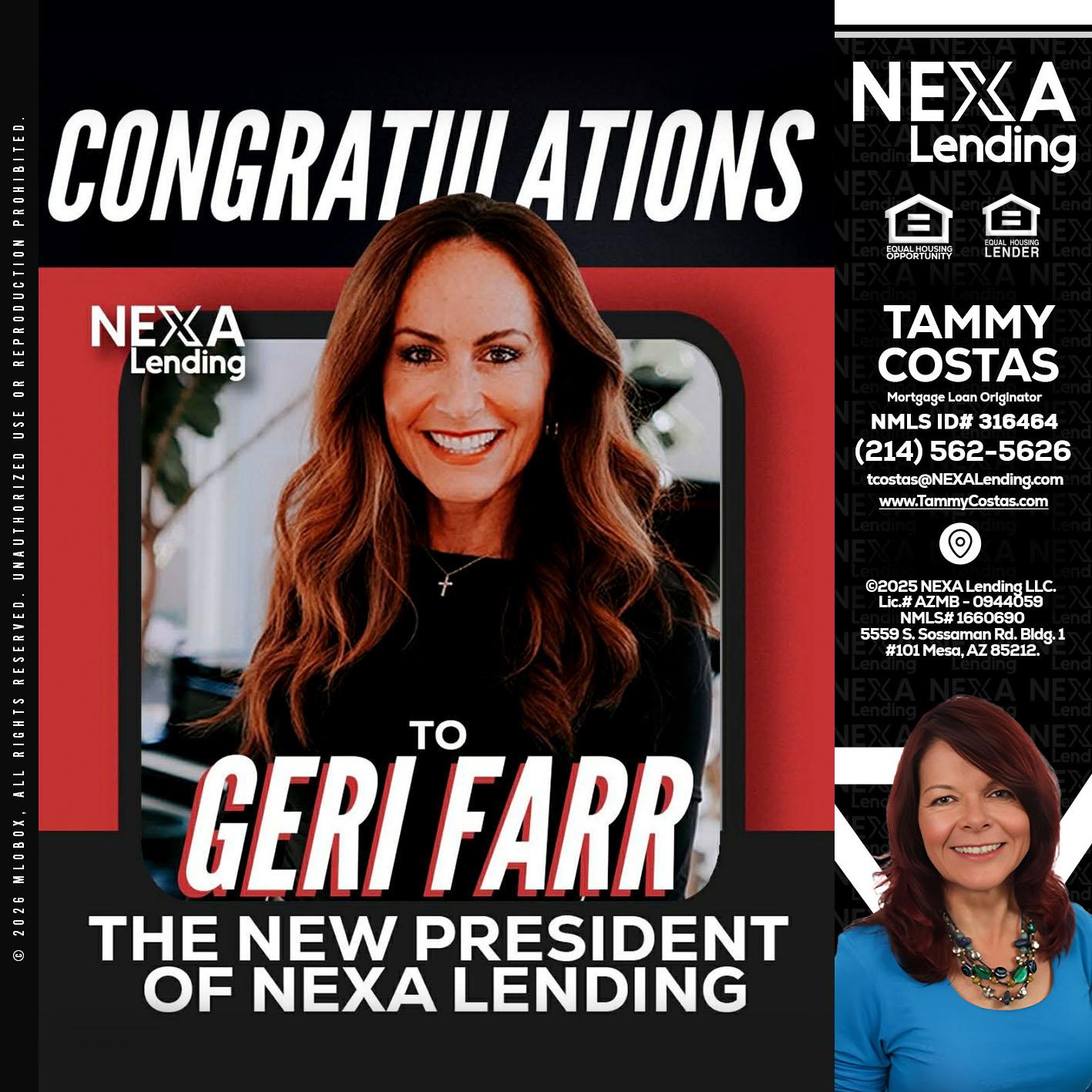 CONGRATULATIONS - Tammy Costas -Mortgage Loan Originator