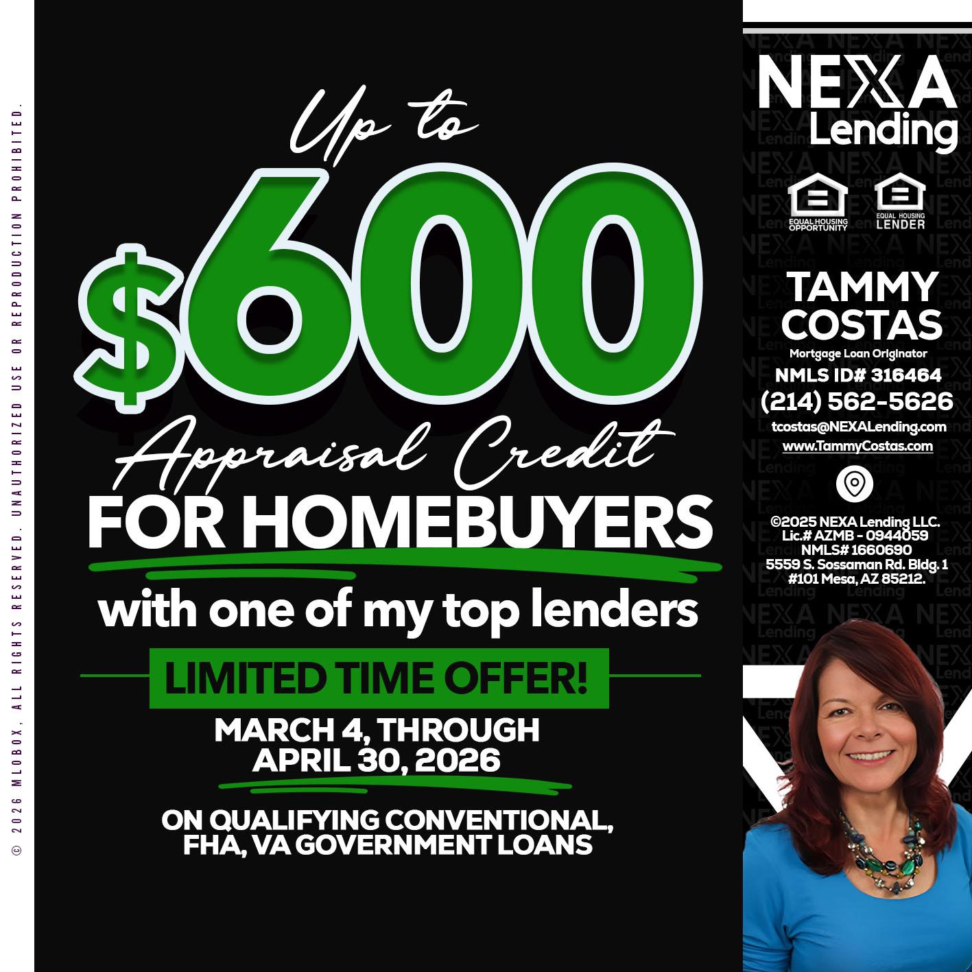 UP TO 600 - Tammy Costas -Mortgage Loan Originator
