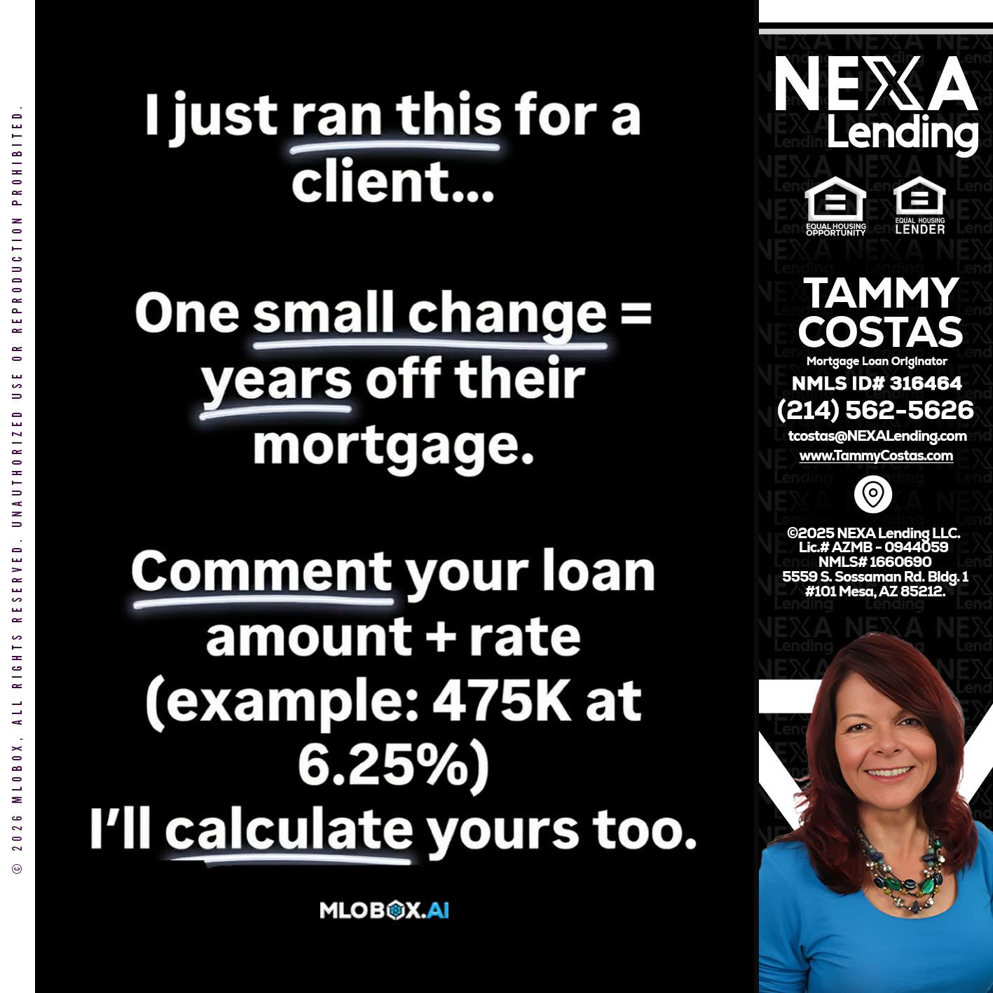 I JUST RAN - Tammy Costas -Mortgage Loan Originator
