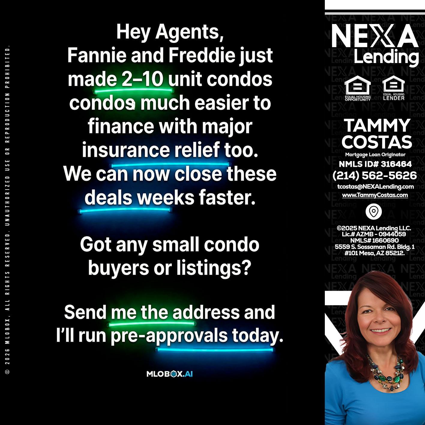 HEY AGENTS - Tammy Costas -Mortgage Loan Originator
