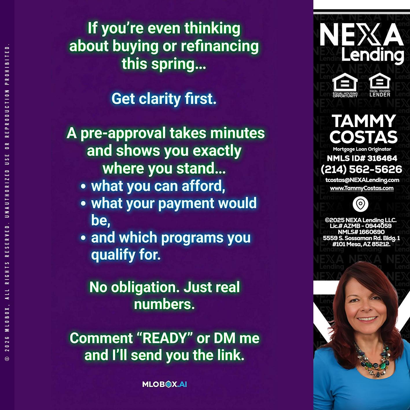 IF YOU THINKING - Tammy Costas -Mortgage Loan Originator