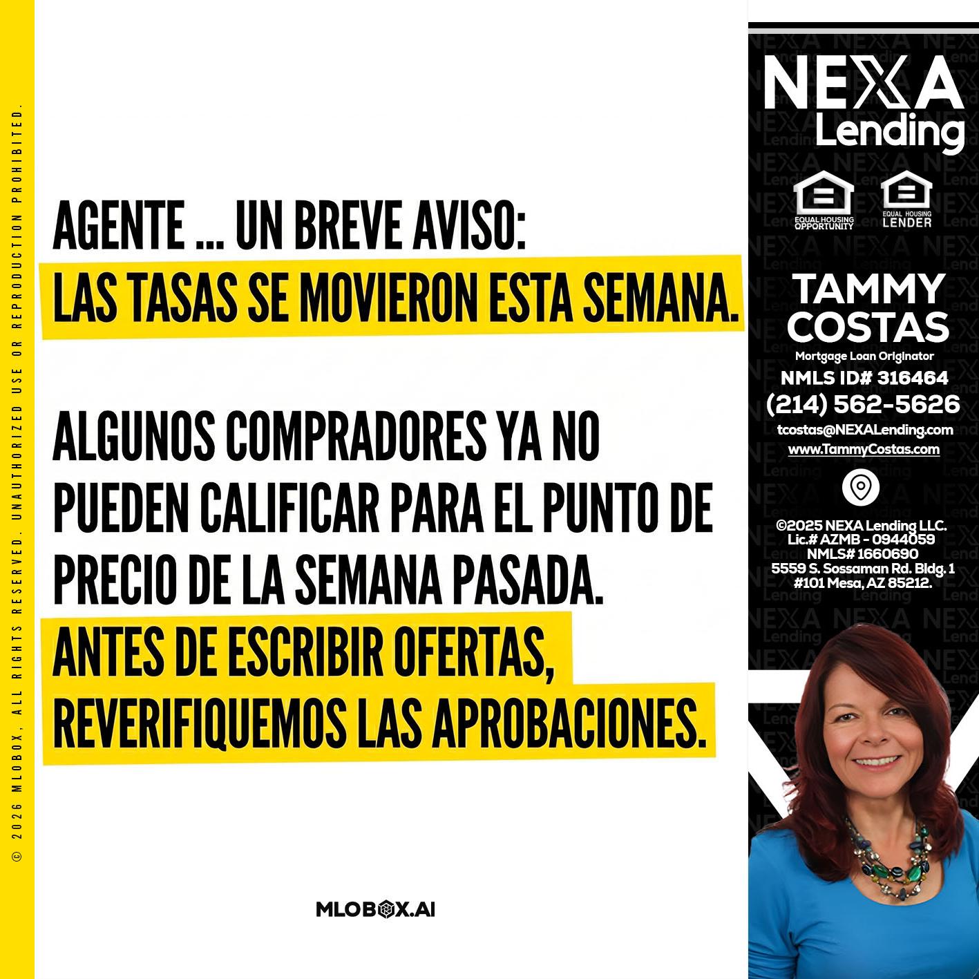 Agente - Tammy Costas -Mortgage Loan Originator