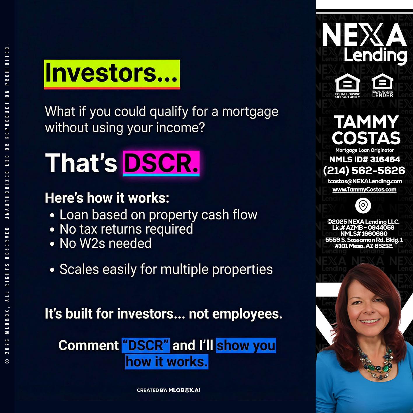 INVESTORS - Tammy Costas -Mortgage Loan Originator
