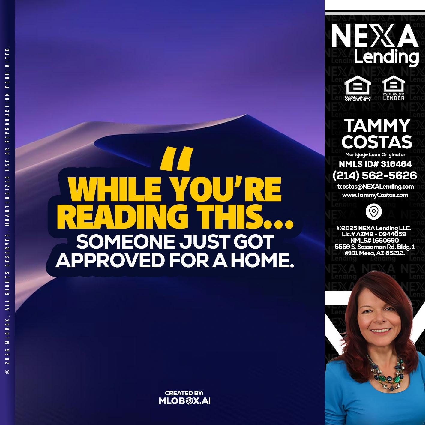 WHILE YOU - Tammy Costas -Mortgage Loan Originator