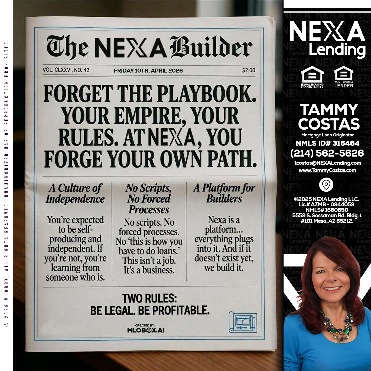 THE NEXA BUILDER - Tammy Costas -Mortgage Loan Originator