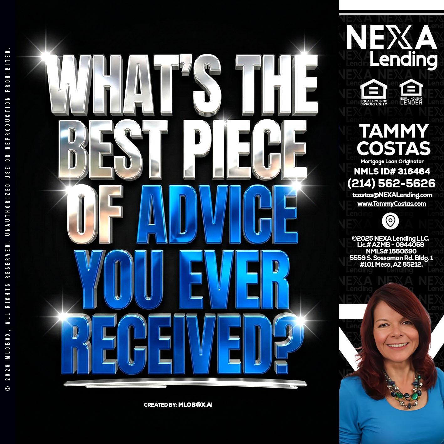 WHATS THE BEST - Tammy Costas -Mortgage Loan Originator
