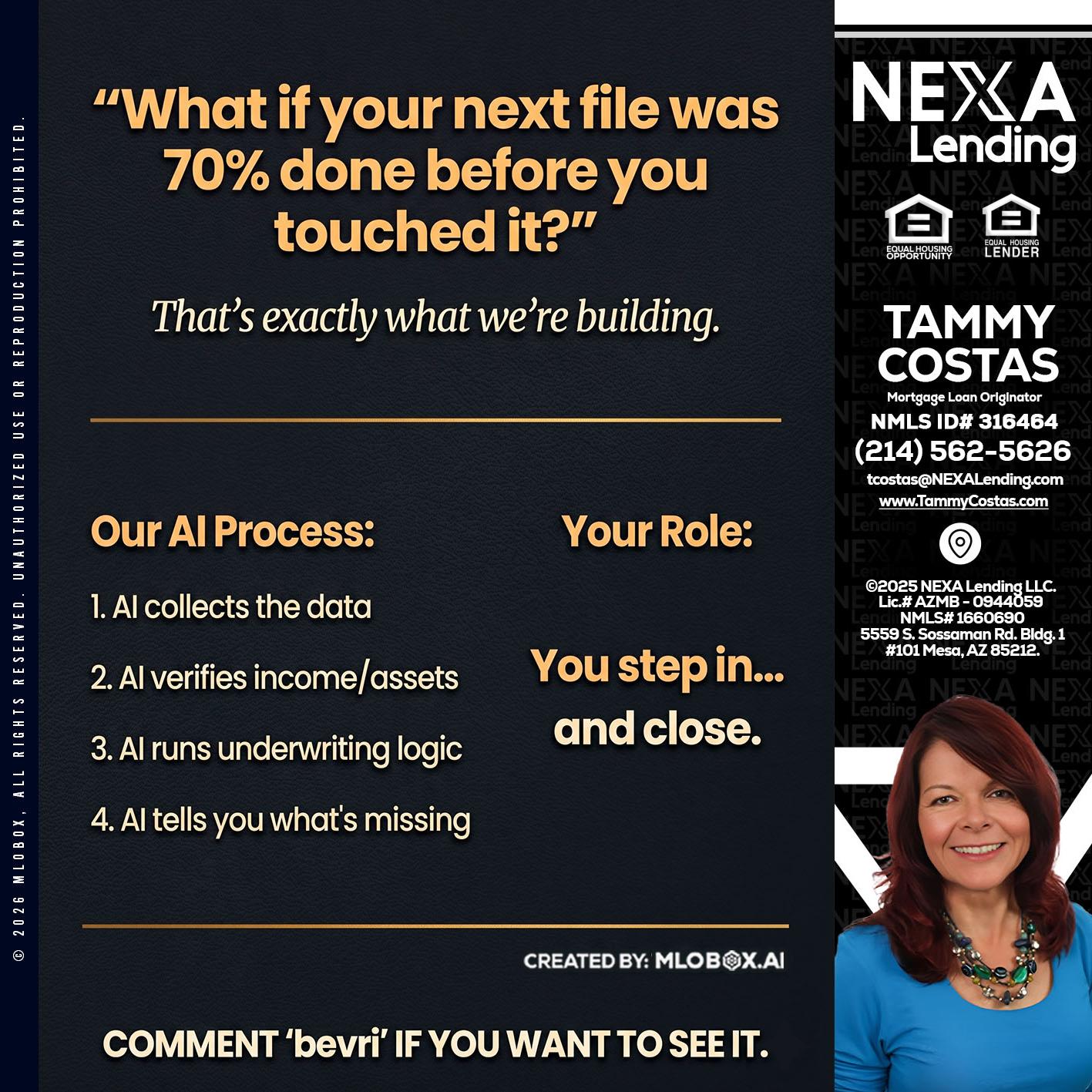 WHAT IF YOUR - Tammy Costas -Mortgage Loan Originator