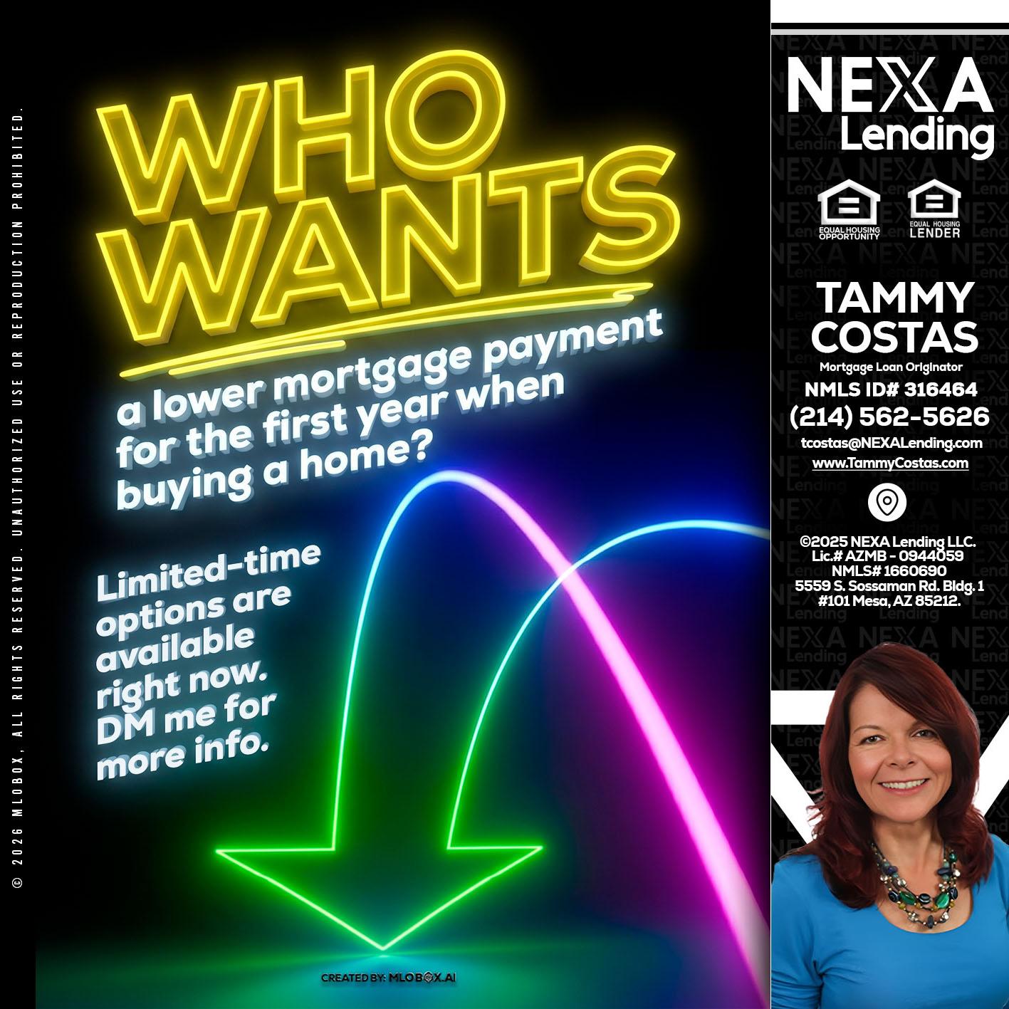 WHO WANTS - Tammy Costas -Mortgage Loan Originator