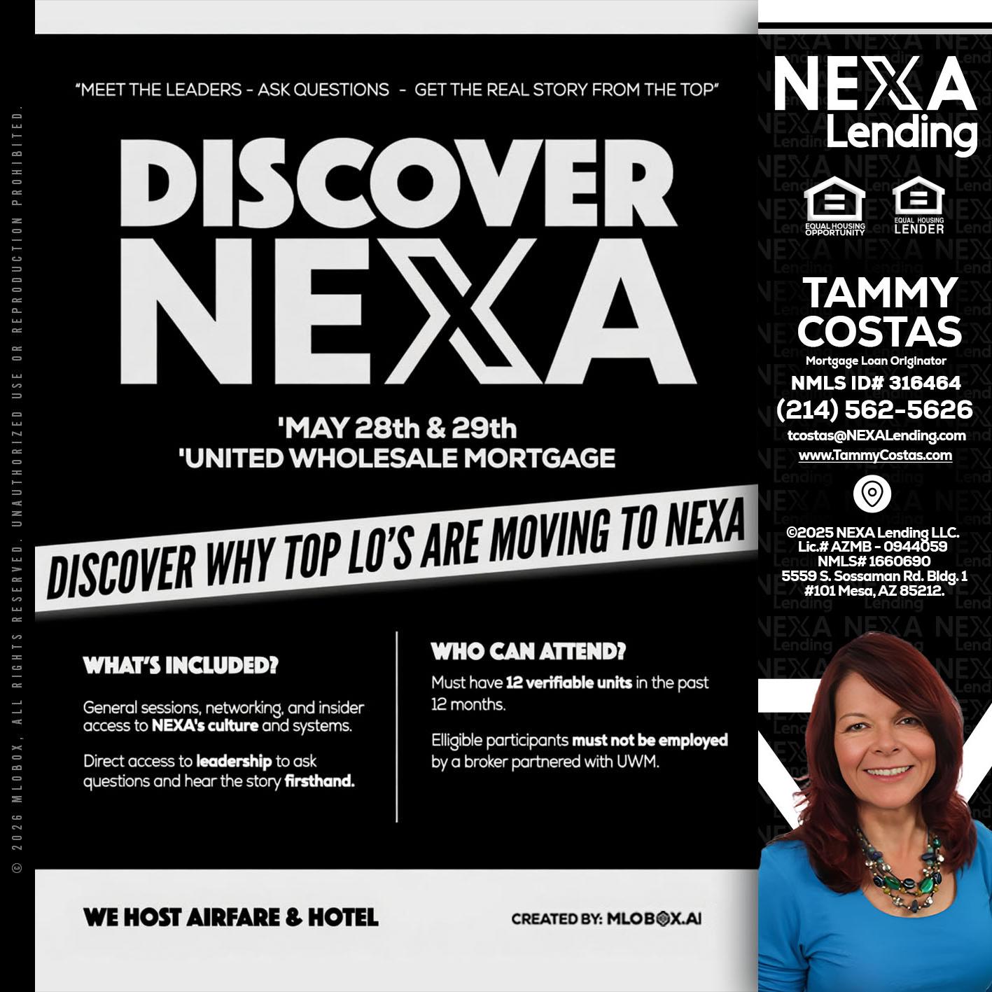 DISCOVER NEXA - Tammy Costas -Mortgage Loan Originator
