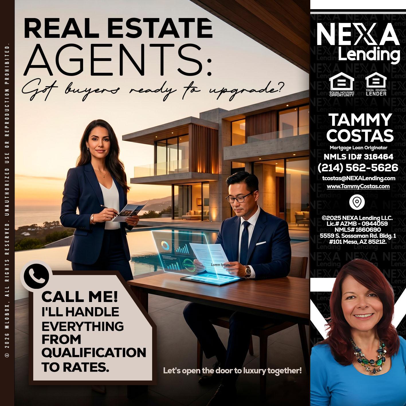REAL ESTATE AGENTS - Tammy Costas -Mortgage Loan Originator