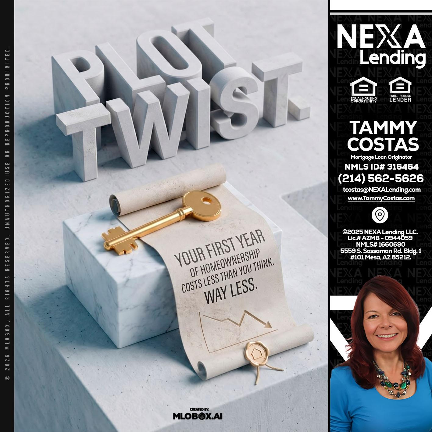 PLOT TWIST - Tammy Costas -Mortgage Loan Originator
