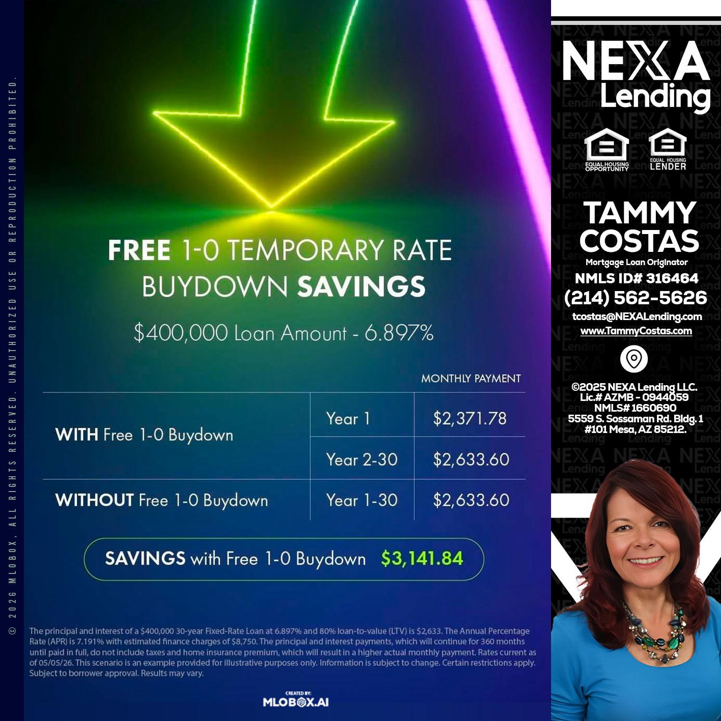 BUYDOWN - Tammy Costas -Mortgage Loan Originator