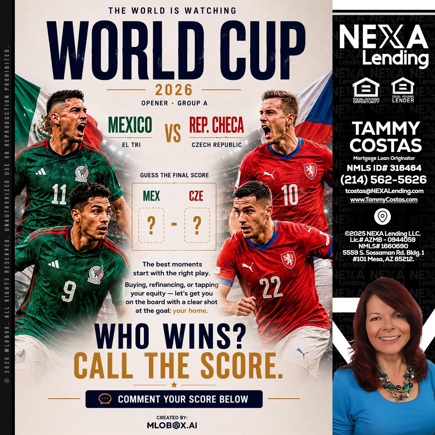 WORLD CUP 2026 - Tammy Costas -Mortgage Loan Originator