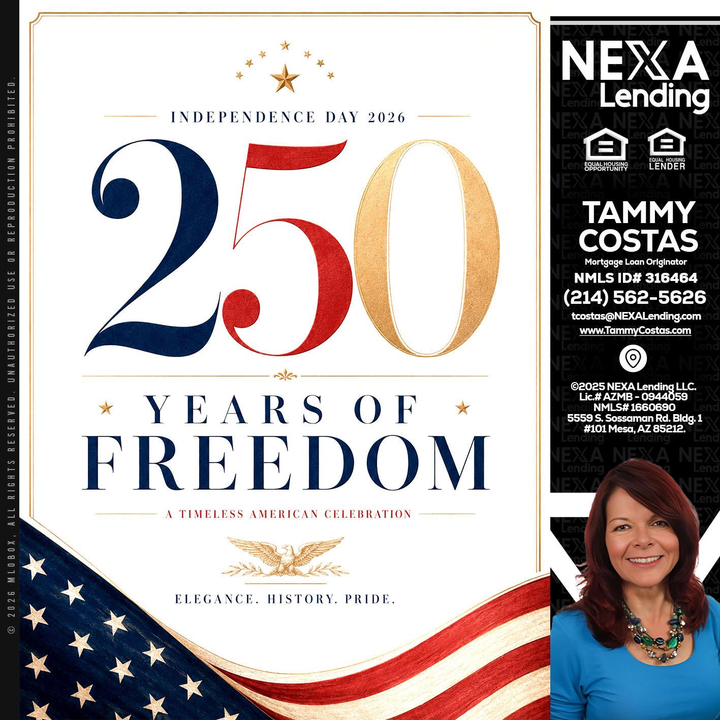 250 YEARS - Tammy Costas -Mortgage Loan Originator