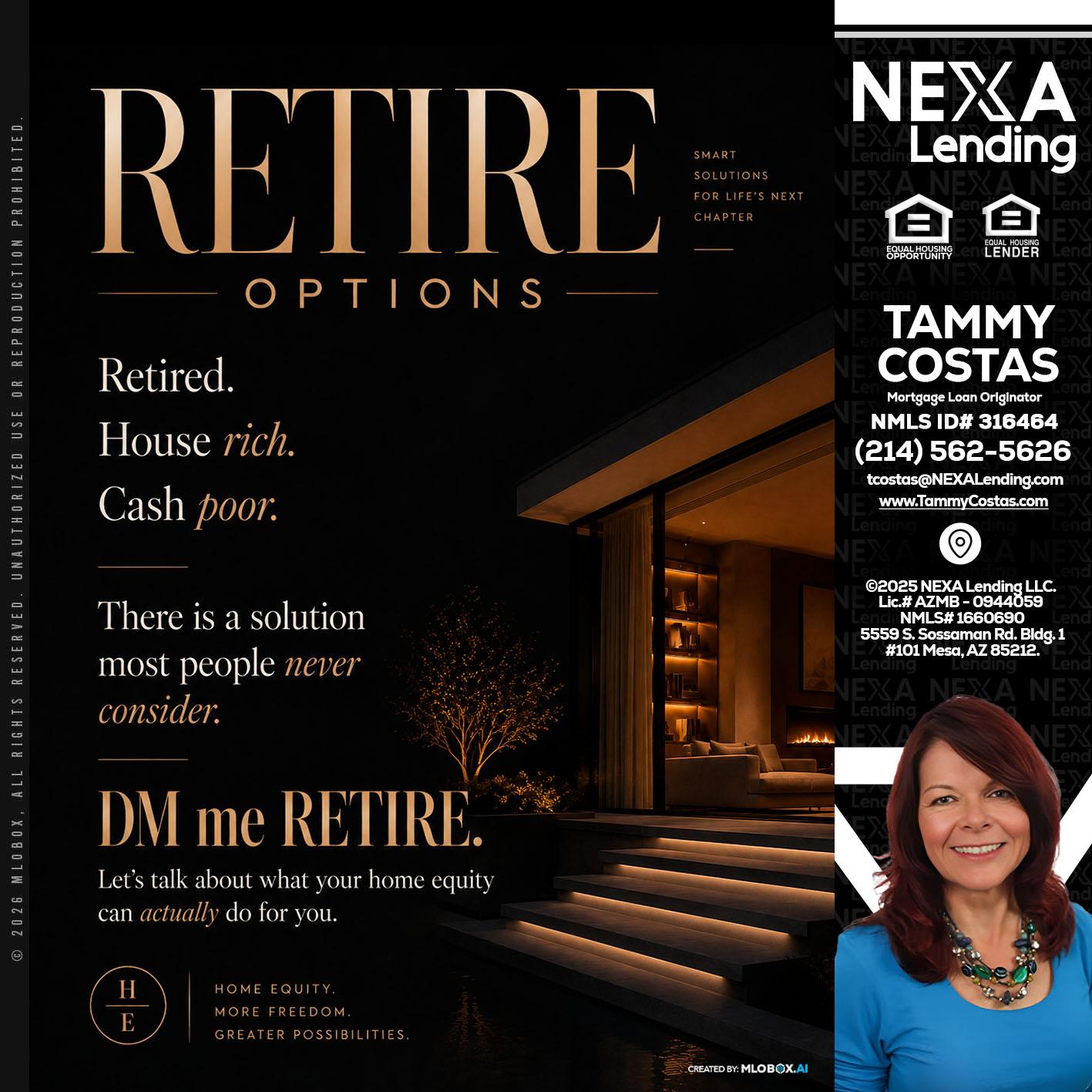 RETIRE LOANS - Tammy Costas -Mortgage Loan Originator
