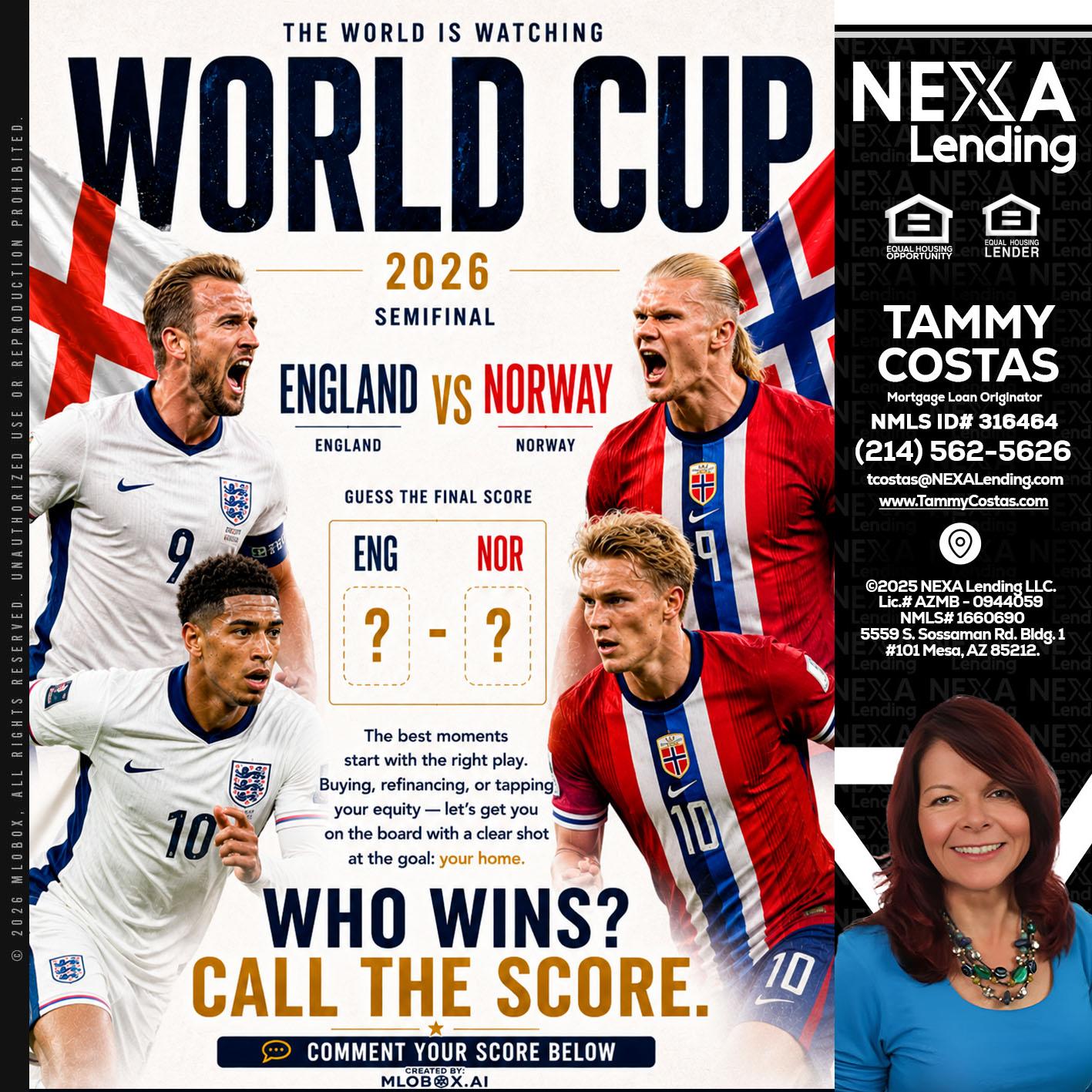 WORLD CUP 2026 - Tammy Costas -Mortgage Loan Originator